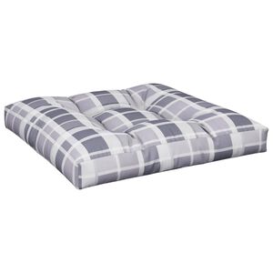 vidaXL Palettenkissen Grau Karomuster 70x70x12 cm Stoff