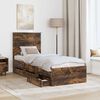 vidaXL Bettrahmen Ger&auml;ucherte Eiche 75 x 190 cm Ingenieurs Holz