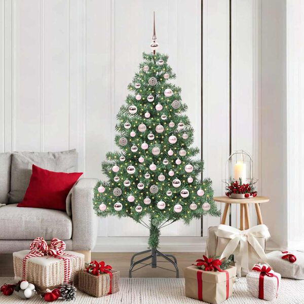 vidaXL Weihnachtsbaum mit 300 LEDs mit St&auml;nder Gr&uuml;n 180 cm PVC