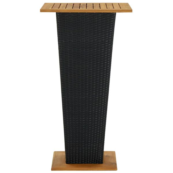 vidaXL 3-tlg. Gartenbar-Set mit Kissen Poly Rattan Schwarz