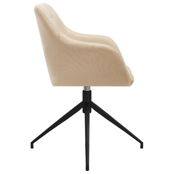 vidaXL Esszimmerst&uuml;hle 4 Stk. Drehbar Creme Stoff