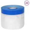 vidaXL Maskierfolie mit Klebeband Transparent und Blau