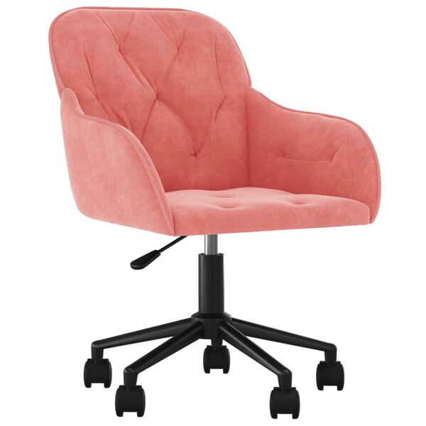 vidaXL Esszimmerst&uuml;hle 2 Stk. Drehbar Rosa Samt