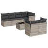 vidaXL 8-tlg. Garten-Sofagarnitur mit Kissen Hellgrau Poly Rattan