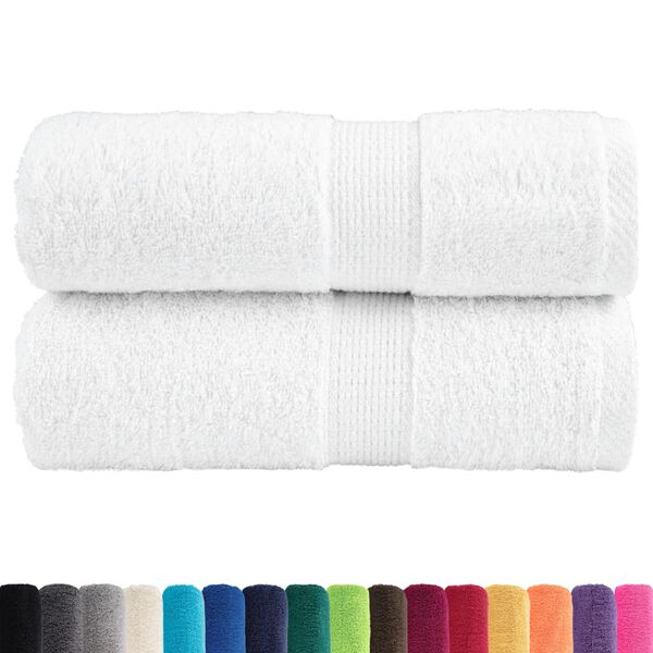 vidaXL Premium G&auml;stet&uuml;cher SOLUND 2 Stk. Wei&szlig; 30x50 cm 600 g/m&sup2;