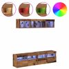 vidaXL TV Wand Einheiten mit LED mit LED 5 pcs Altholz 80 x 30 x 40 cm