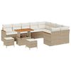 vidaXL Gartensofa-set 12 Stk. Beige Poly-Rattan