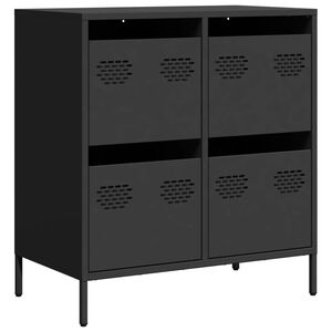 vidaXL Sideboard Schwarz 68x39x73,5 cm Kaltgewalzter Stahl
