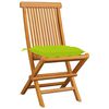 vidaXL Gartenst&uuml;hle mit Hellgr&uuml;nen Kissen 8 Stk. Massivholz Teak