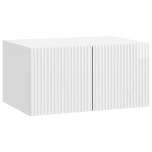 vidaXL Wandmontierter TV-Schrank 59,5 x 41 x 30 cm Hochglanz Wei&szlig;