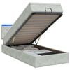 vidaXL Ottoman-Bett mit Matratze und LED Hellgrau 80 x 200 cm Samt