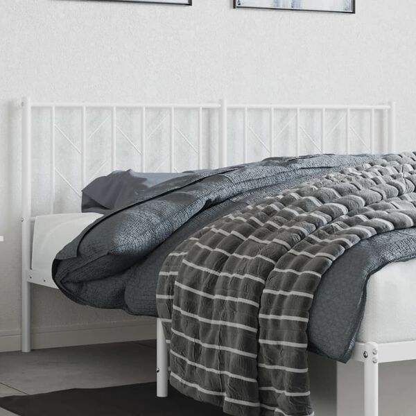 vidaXL Kopfteil Metall Wei&szlig; 160 cm
