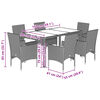 vidaXL 5-tlg. Garten-Essgruppe mit Kissen Schwarz Poly Rattan und Glas