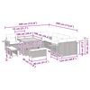 vidaXL Garten-Sofa-Set mit Kissen 13 pcs Schwarz