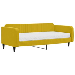vidaXL Tagesbett mit Matratze Gelb 100x200 cm Samt