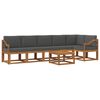 vidaXL Outdoor-Sofagarnitur mit Kissen 7 pcs Natur und Anthrazit