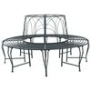 vidaXL Baumbank 8-Sitzanzahl &Oslash; 160 x 89 cm Stahl Silber Grau Rund