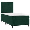 vidaXL Boxspringbett mit Matratze & LED Dunkelgr&uuml;n 90x190 cm Samt