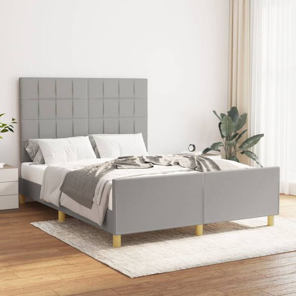 vidaXL Bettgestell ohne Matratze Hellgrau 140x200 cm Stoff