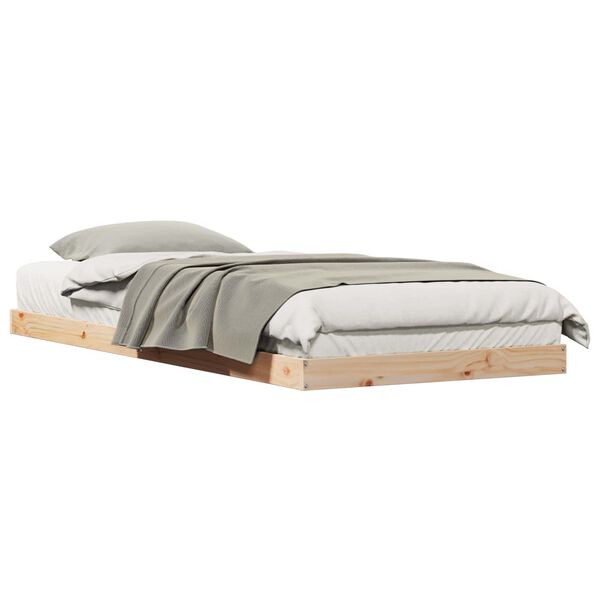 vidaXL Bodenbettrahmen Natur 213,5 x 104 x 9 cm Massives Kiefernholz