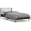 vidaXL Bettgestell Braun Eichen-Optik 75x190 cm Holzwerkstoff Metall
