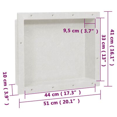 vidaXL Duschnische Mattweiß 41x51x10 cm