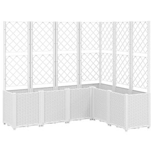 vidaXL Pflanzk&uuml;bel mit Rankgitter Wei&szlig; 160x120x140 cm PP