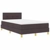 vidaXL LED Boxspringbett mit Matratze Dunkelbraun 120 x 200 cm Stoff