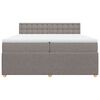 vidaXL Boxspringbett mit Matratze Taupe 200x200 cm Stoff