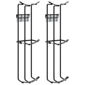 vidaXL Fass-Hindernis-Halter 2 Stk. Schwarz Stahl