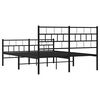 vidaXL Bettgestell mit Kopf- und Fu&szlig;teil Metall Schwarz 150x200 cm