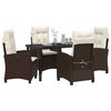 vidaXL Garten Essgruppe mit Kissen 5 pcs Braun Poly-Rattan