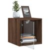 vidaXL Nachttische mit Glast&uuml;ren 2 Stk. Braun Eichen-Optik 35x37x35 cm