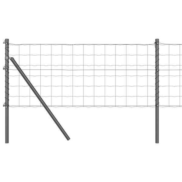 vidaXL Zaun mit Pfosten Grau 0,6 x 25 m Stahl und PVC