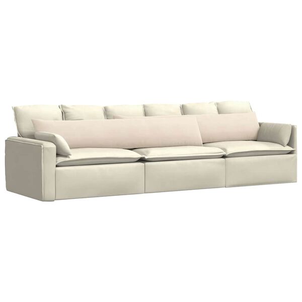 vidaXL Sofakissen 2 St&uuml;ck Beige 200 x 40 cm Stoff