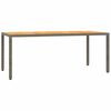vidaXL 7-tlg. Garten-Essgruppe mit Kissen Grau Poly Rattan