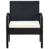 vidaXL Gartenstuhl mit Kissen Poly Rattan Schwarz