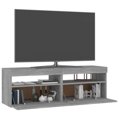 vidaXL TV-Schränke 2 Stk. mit LED-Leuchten Grau Sonoma 60x35x40 cm