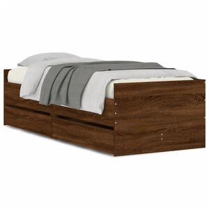 vidaXL Bettgestell mit Schubladen Braun Eichen-Optik 90x200 cm