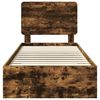 vidaXL Bettrahmen Ger&auml;ucherte Eiche 75 x 190 cm Holzwerkstoff