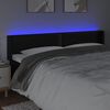 vidaXL LED Kopfteil Schwarz 183x16x78/88 cm Kunstleder