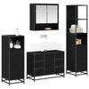 vidaXL Badezimmerm&ouml;bel-Set 4 pcs Schwarz Eichen-Optik Holzwerkstoff