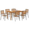 vidaXL Garten Essgruppe 7 pcs Grau Poly Rattan