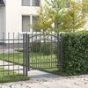 vidaXL Zauntor mit Speer-Top mit Schloss Grau 103 x 100 cm Stahl