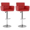 vidaXL Barhocker 2 Stk. Rot Kunstleder