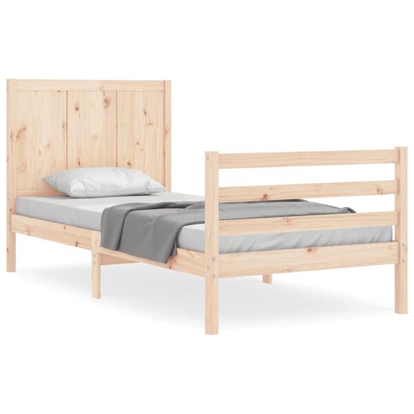 vidaXL Massivholzbett mit Kopfteil 100x200 cm