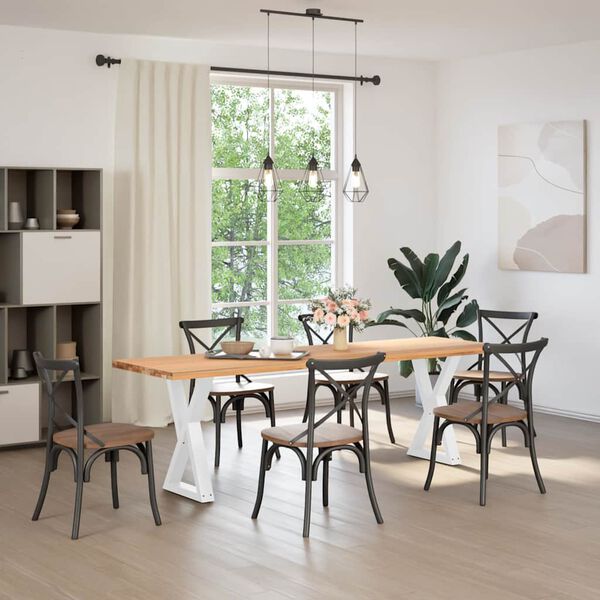 vidaXL Esstisch Beine 2 Stk. Wei&szlig; 60x(72-73,3) cm Stahl