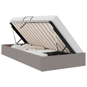 vidaXL Ottoman Bettgestell mit Speicher Taupe 90 x 200 cm Stoff