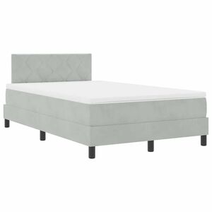 vidaXL LED Boxspringbett mit Kopfteil Hellgrau 120 x 190 cm Samt