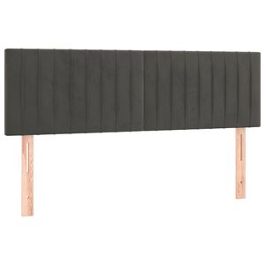 vidaXL Kopfteile 2 Stk. Dunkelgrau 72x5x78/88 cm Samt